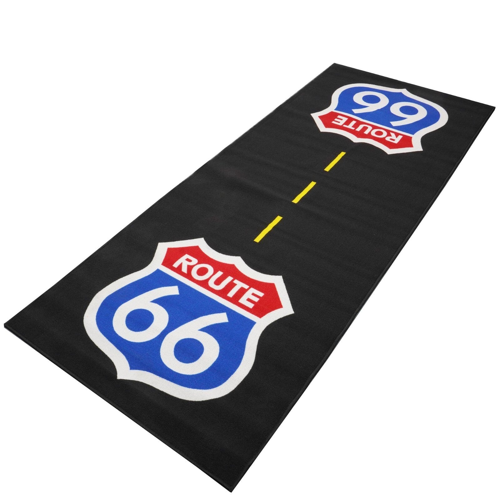 BikeTek XL Custom Route 66 Motorcycle Garage Mat / Workshop Mat (250x100cm)