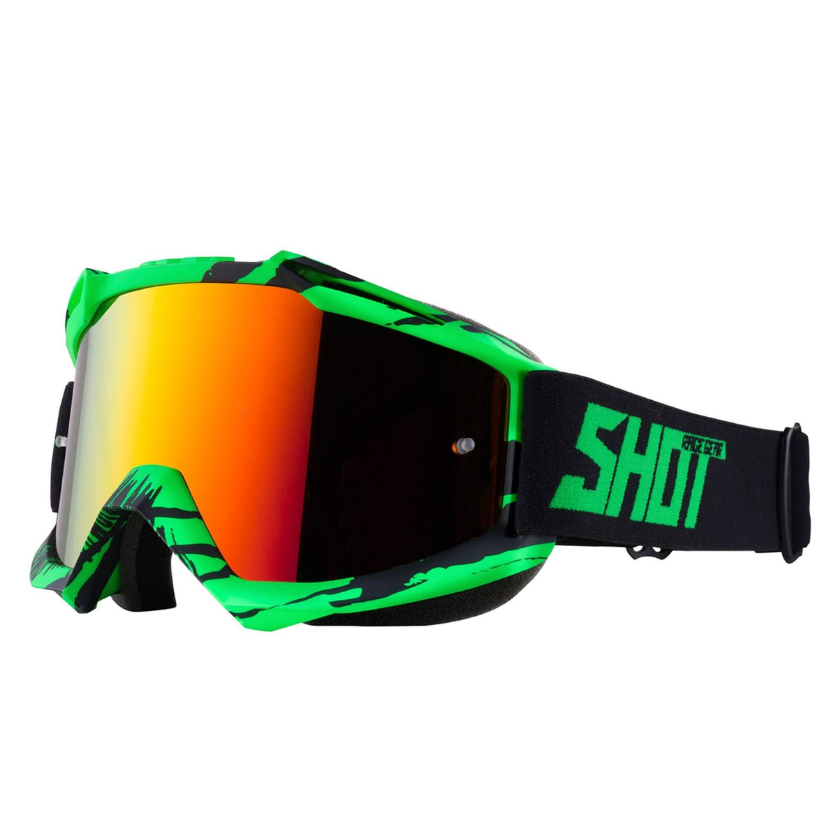 Shot Iris Recall Neon Green Matt Anti-Scratch & Anti-Fog Lens Motocross Goggles