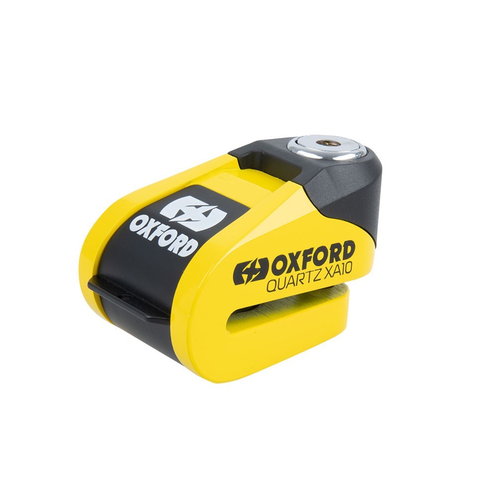 Oxford Quartz Alarm XA10 Motorcycle Motorbike Disc Lock 10mm Pin Yellow/Black