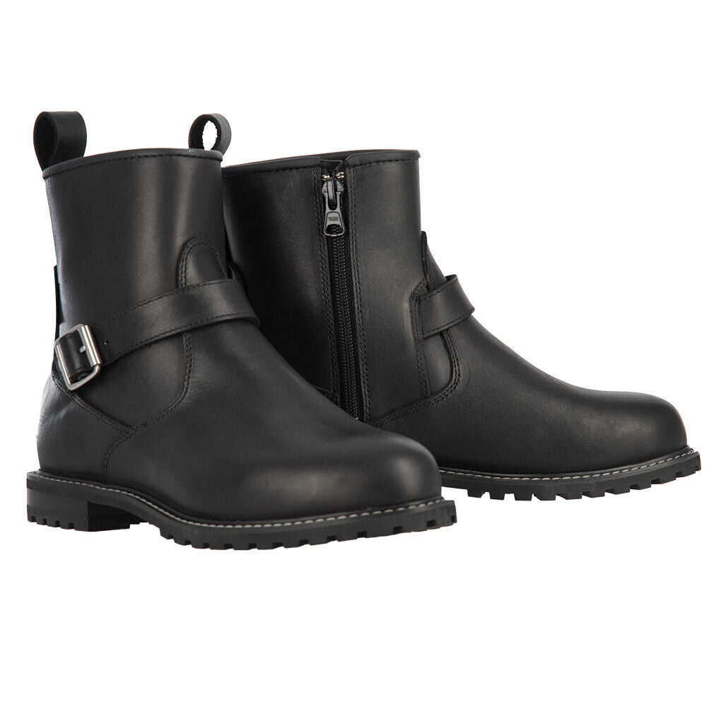Oxford Sofia Waterproof Womans Short Leather Motorcycle Motorbike Boots Black