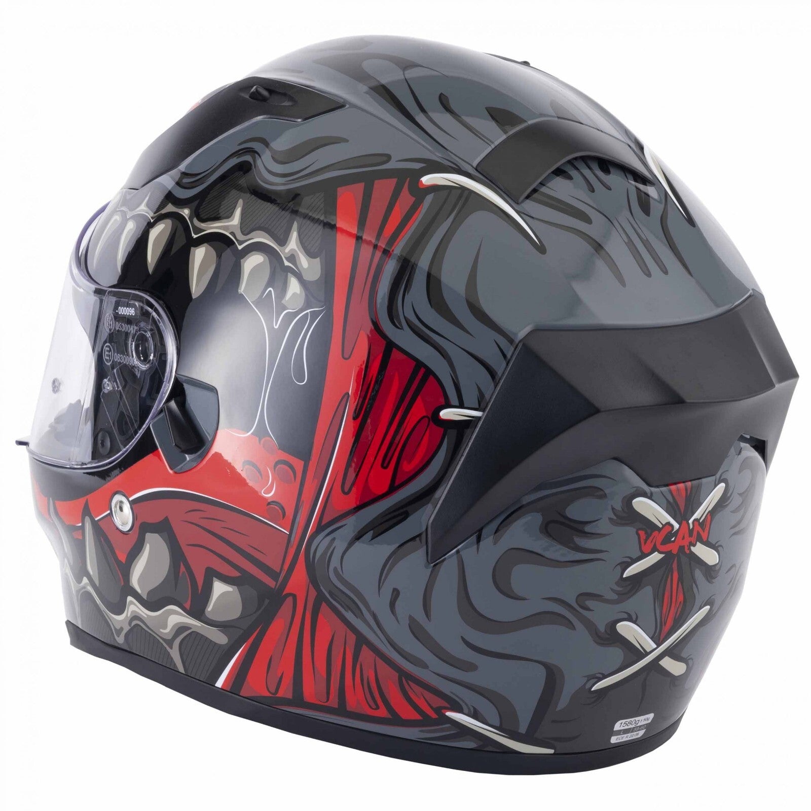 VCAN H128 Full Face Titan Grey ACU Gold ECE 2206 Motorcycle Motorbike Helmet