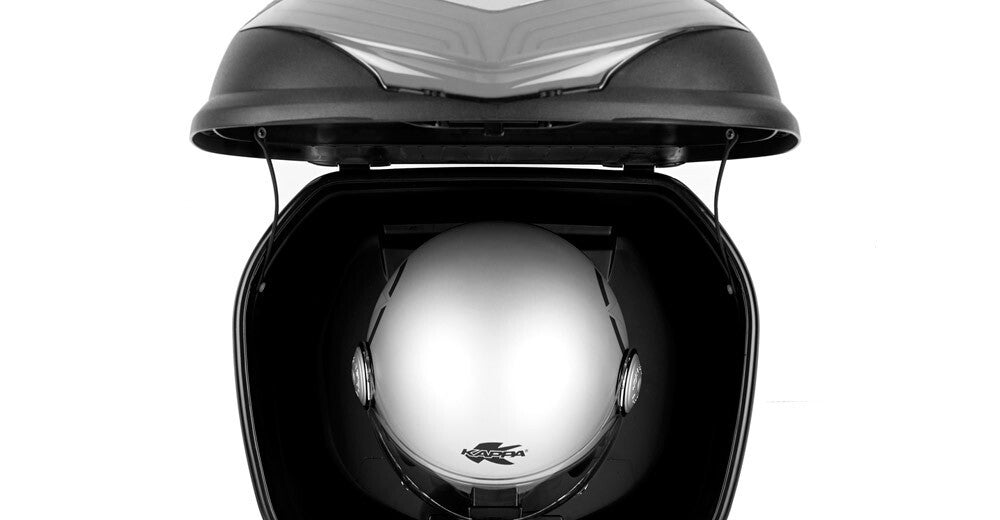 Kappa Motorcycle KGR46 Monokey Fibre Glass Black / Silver 46L Top Box / Side Box