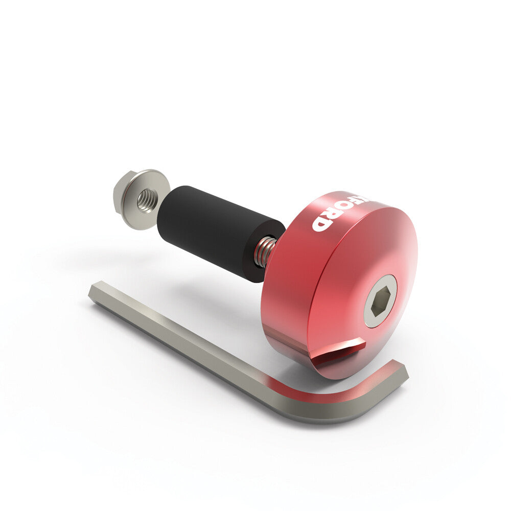 Oxford Bar Ends 1 Red Essential Motorcycle Bar Ends 22mm Bars - OX590