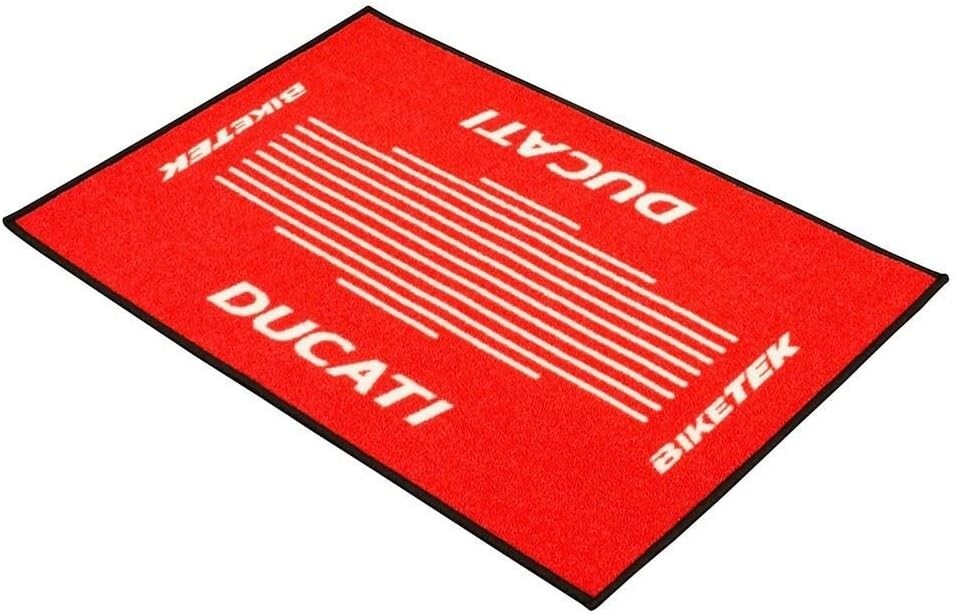 BikeTek 90 cm x 60 cm Ducati Door Welcome Entrance Mat Non Slip Rubber Backing