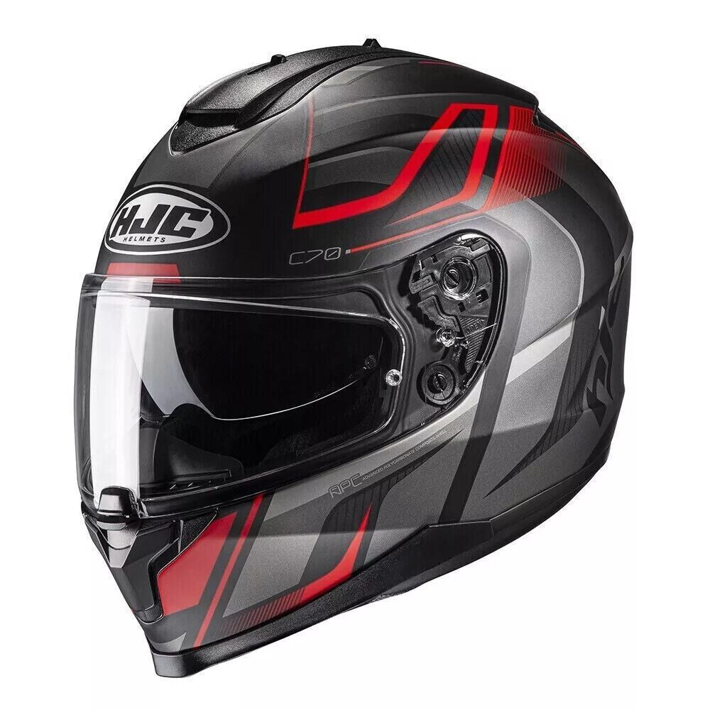 HJC C70 Lantic Red Motorcycle Motorbike Full Face Helmet Replaces IS-17