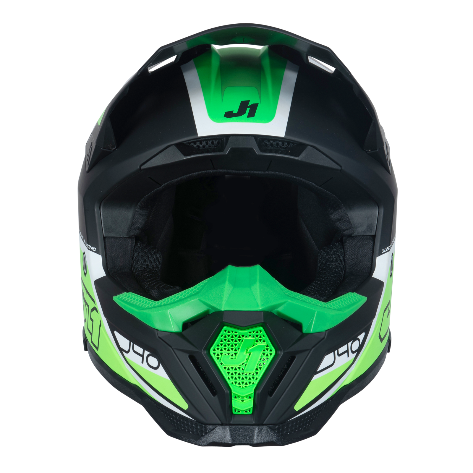 Just1 J40 Motocross Motorcycle Motorbike Helmet Flash Fluo Green / White / Black