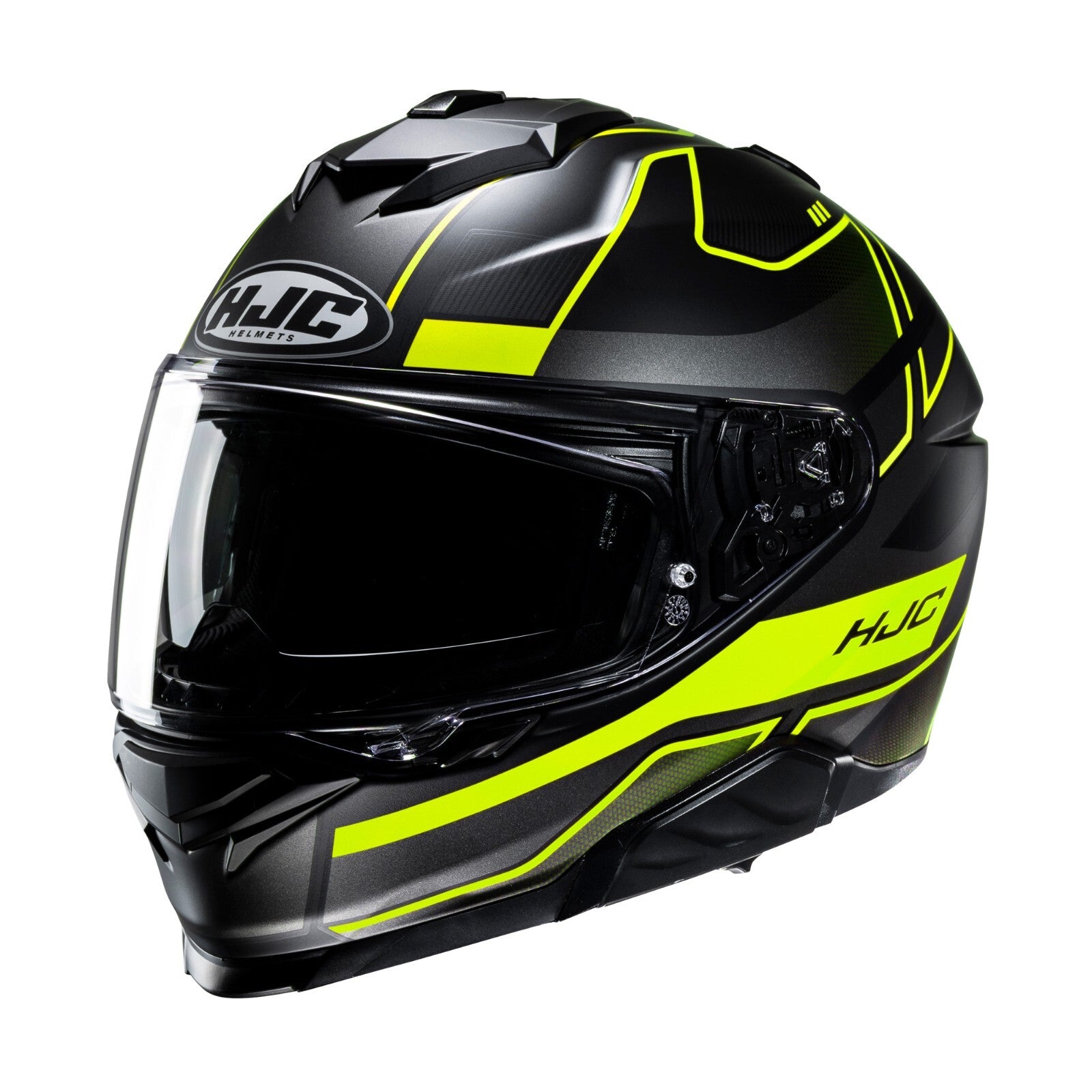 HJC I71 Iorix Black Yellow Full Face Sun Visor Motorcycle Motorbike Helmet