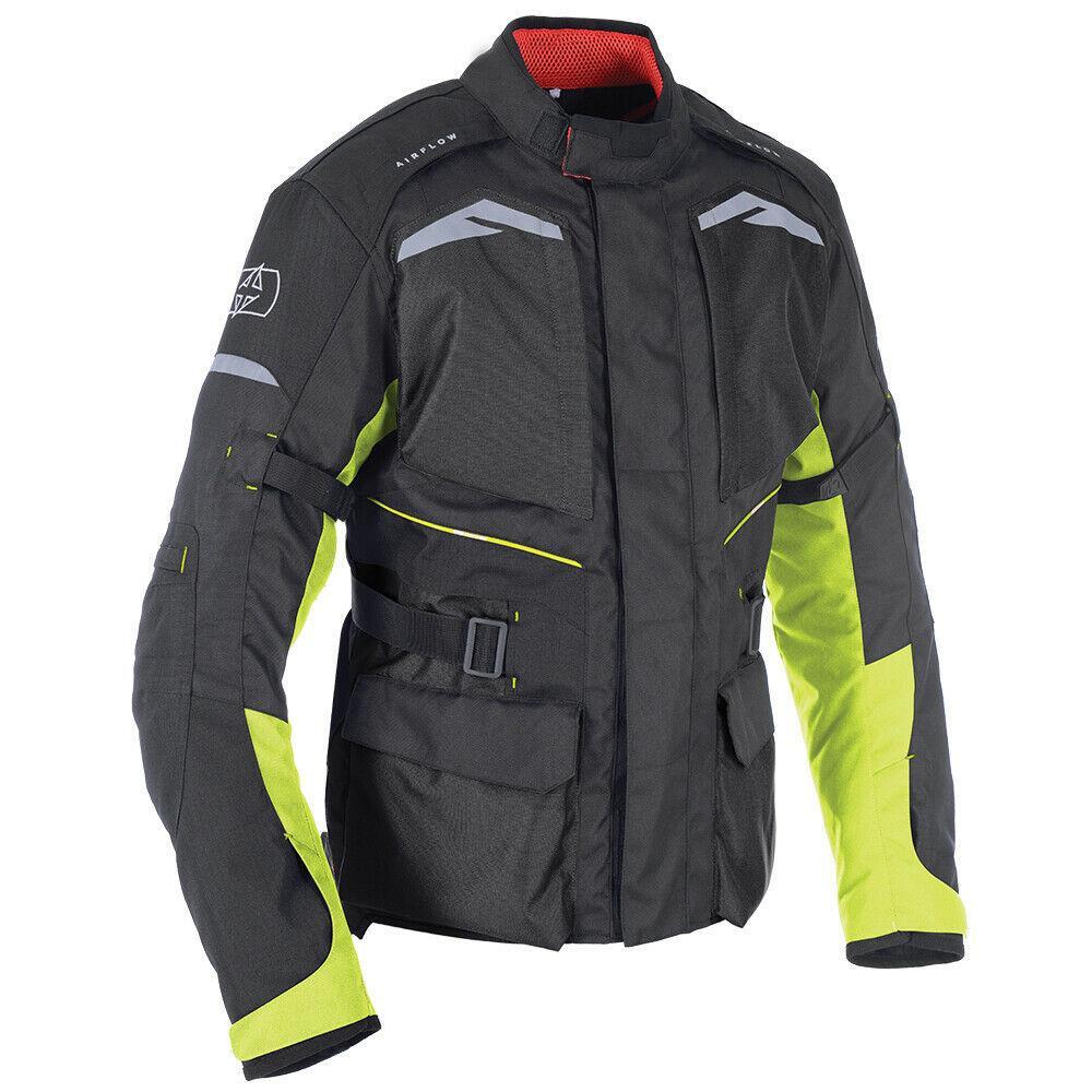 Oxford Quebec 1.0 Waterproof Adventure Motorcycle Motorbike Jacket Black & Fluo