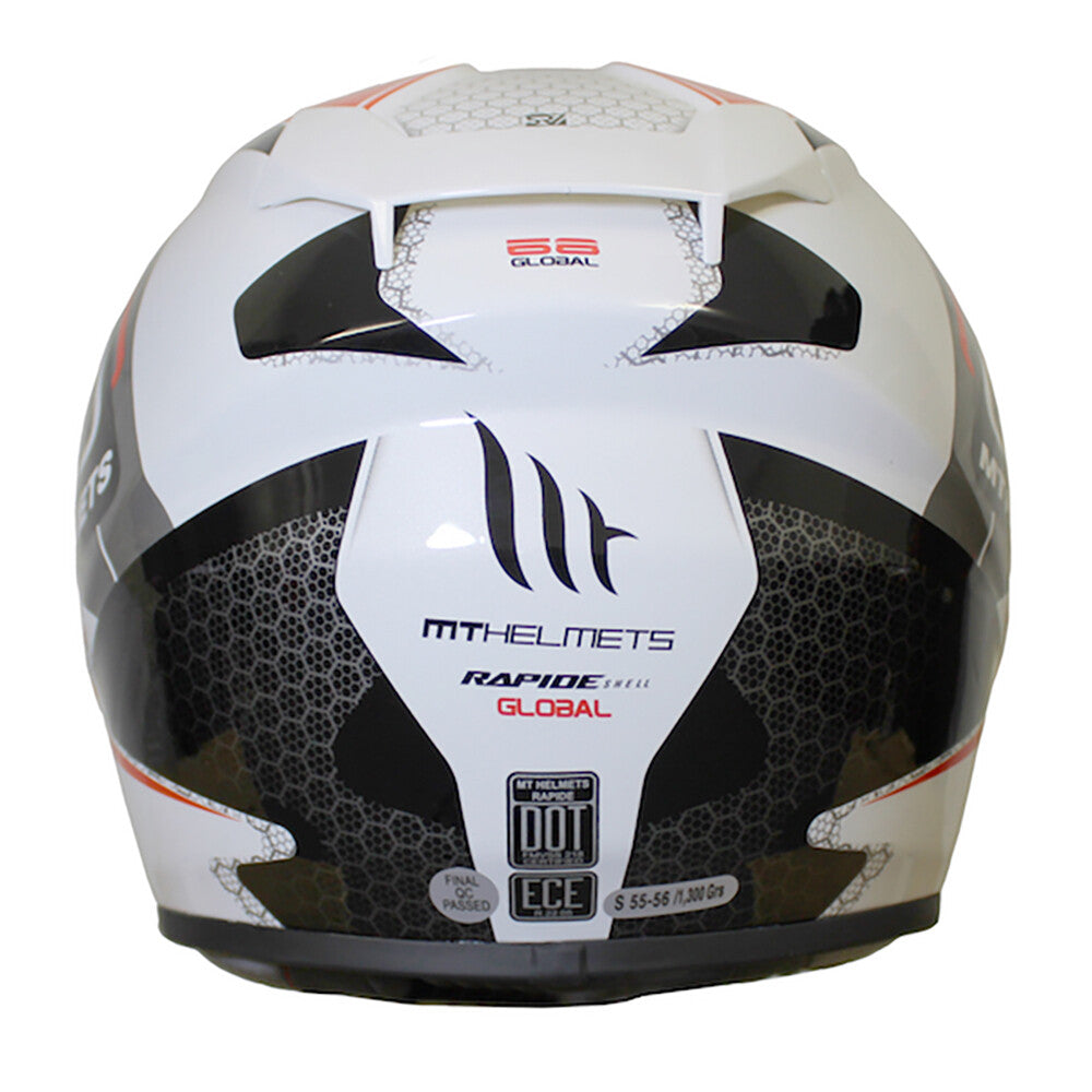 MT Rapide Fiberglass Motorcycle Motorbike Global White & Grey & Red Free Pinlock