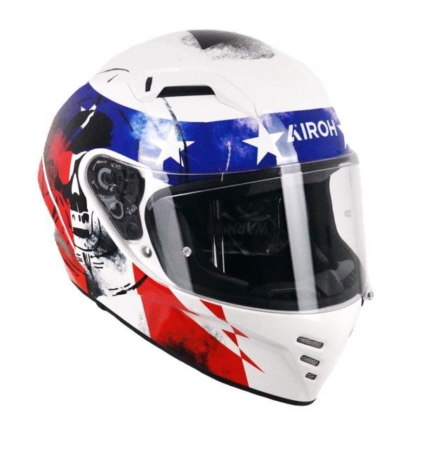 Airoh Connor ECE2206 Full Face Motorcycle Motorbike Helmet White Nation Gloss