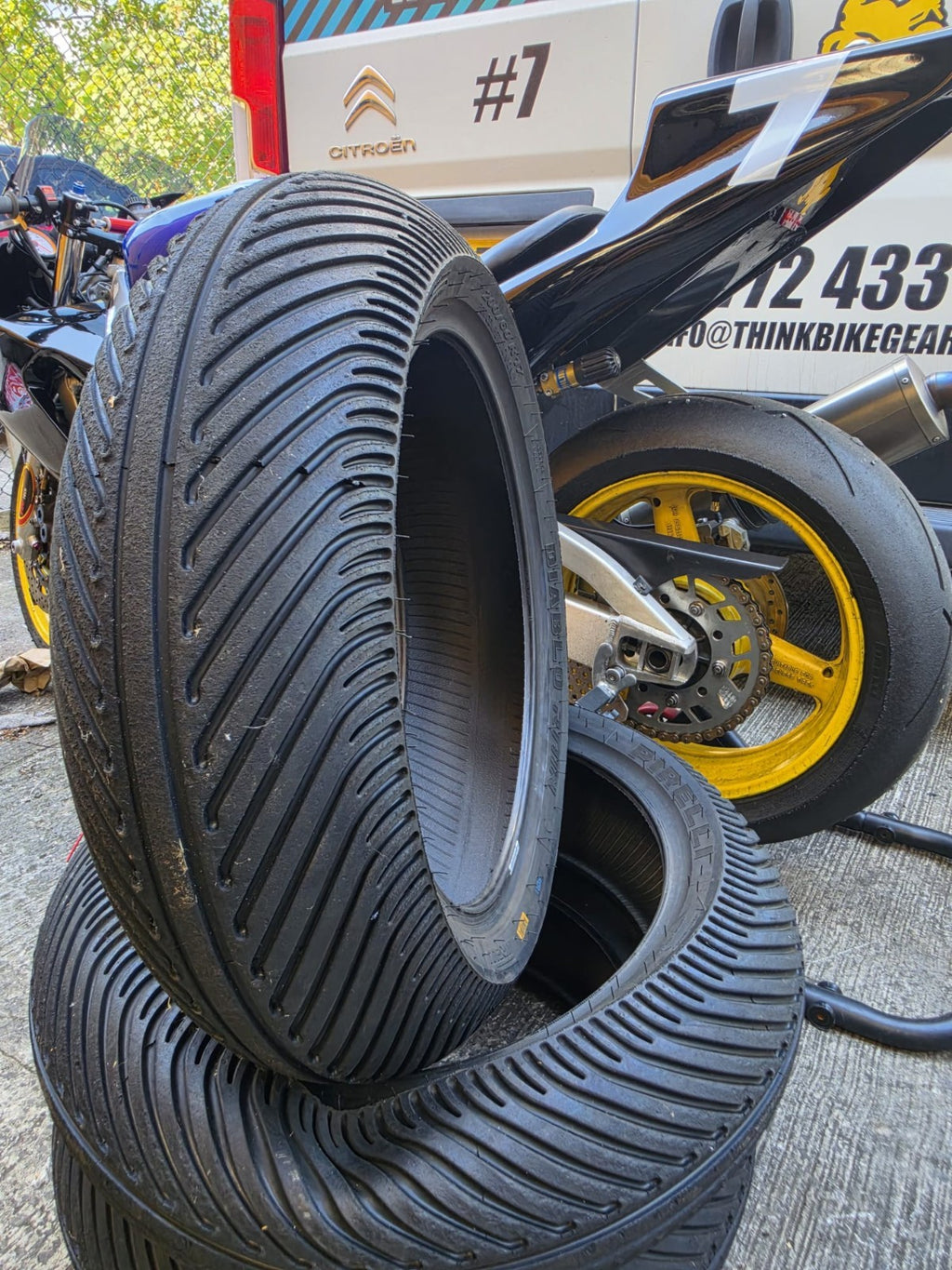 Pirelli Diablo Rain Rear SCR1 Part worn scub motorcycle tyre