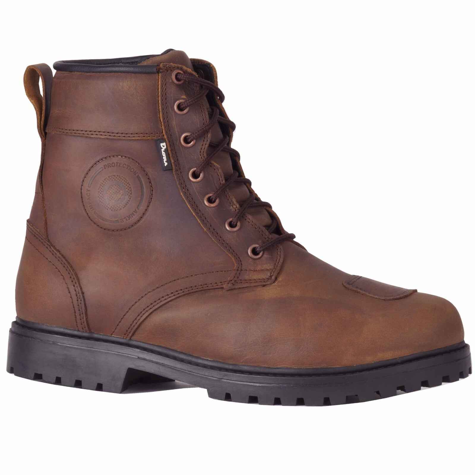 Diora Renegade Hipora Waterproof Motorcycle Motorbike Brown Ankle Boots