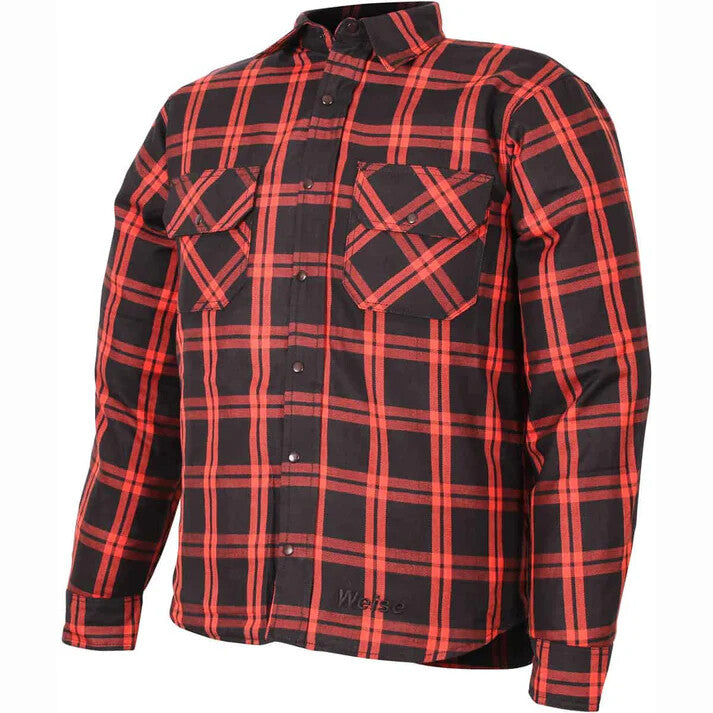 Duchinni Redwood Kids CE Armoured Motorcycle Motorbike Textile Shirt Red Check