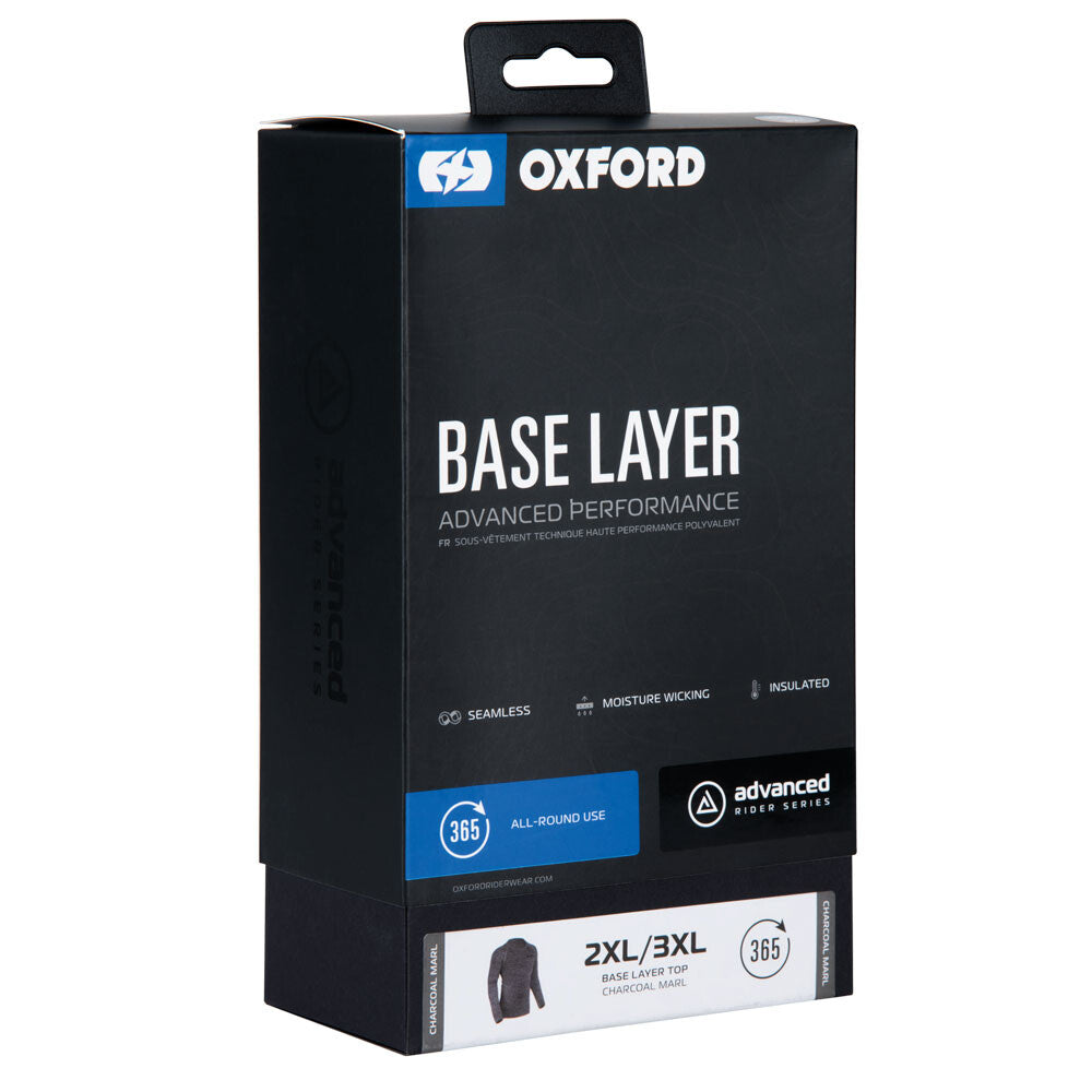 Oxford Advanced Motorcycle Motorbike Base Layer Top Charcoal Marl