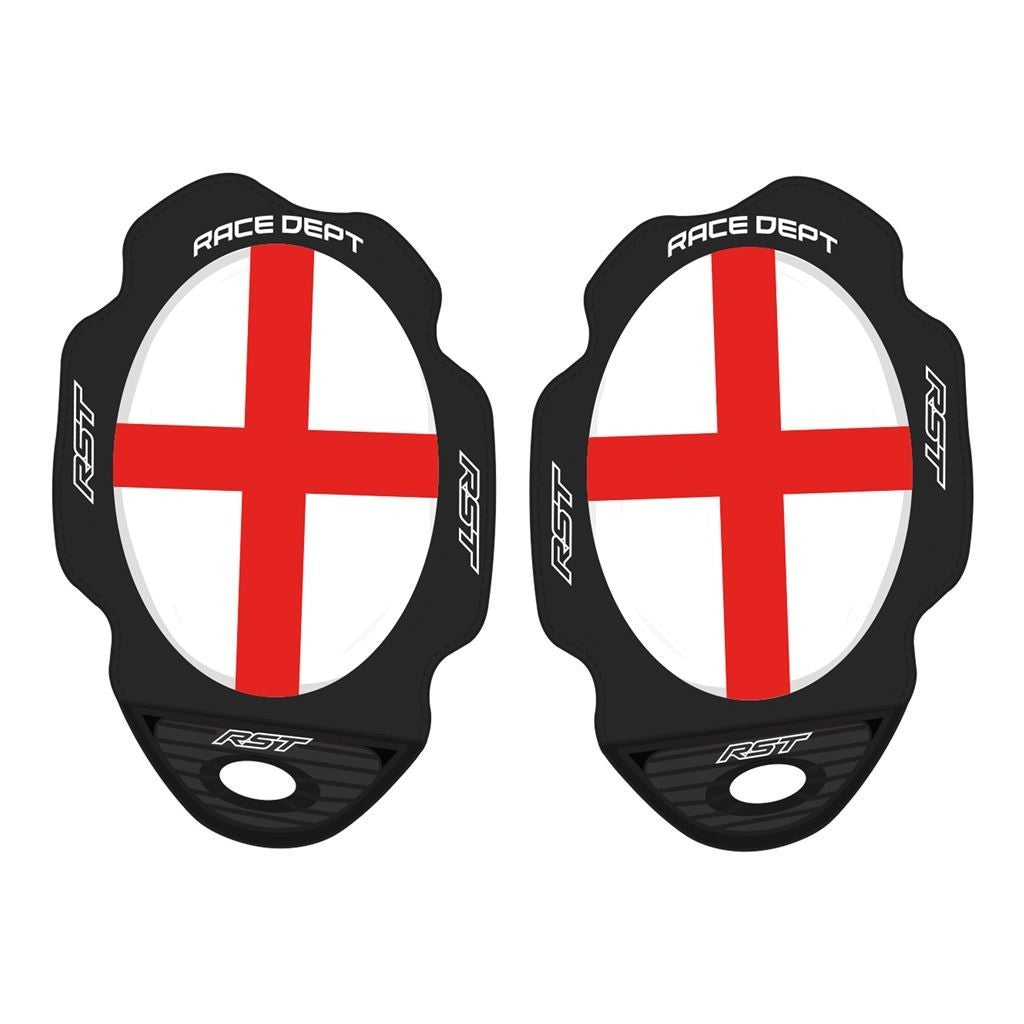 RST Durable Motorbike Motorcycle Track Race Knee Sliders Flag - George Cross