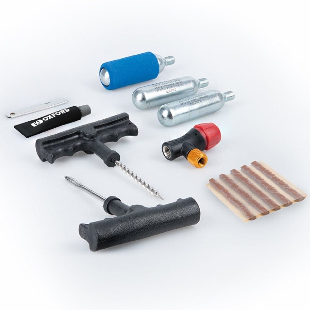 Oxford CO2 Tyre Repair Kit 1 Motorcycle Motorbike Emergency Tyre Repair Kit