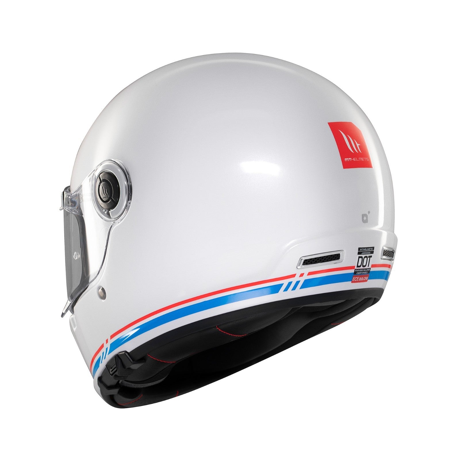 MT Jarama SV Plain Gloss White Classic Style Motorcycle Motorbike Helmet