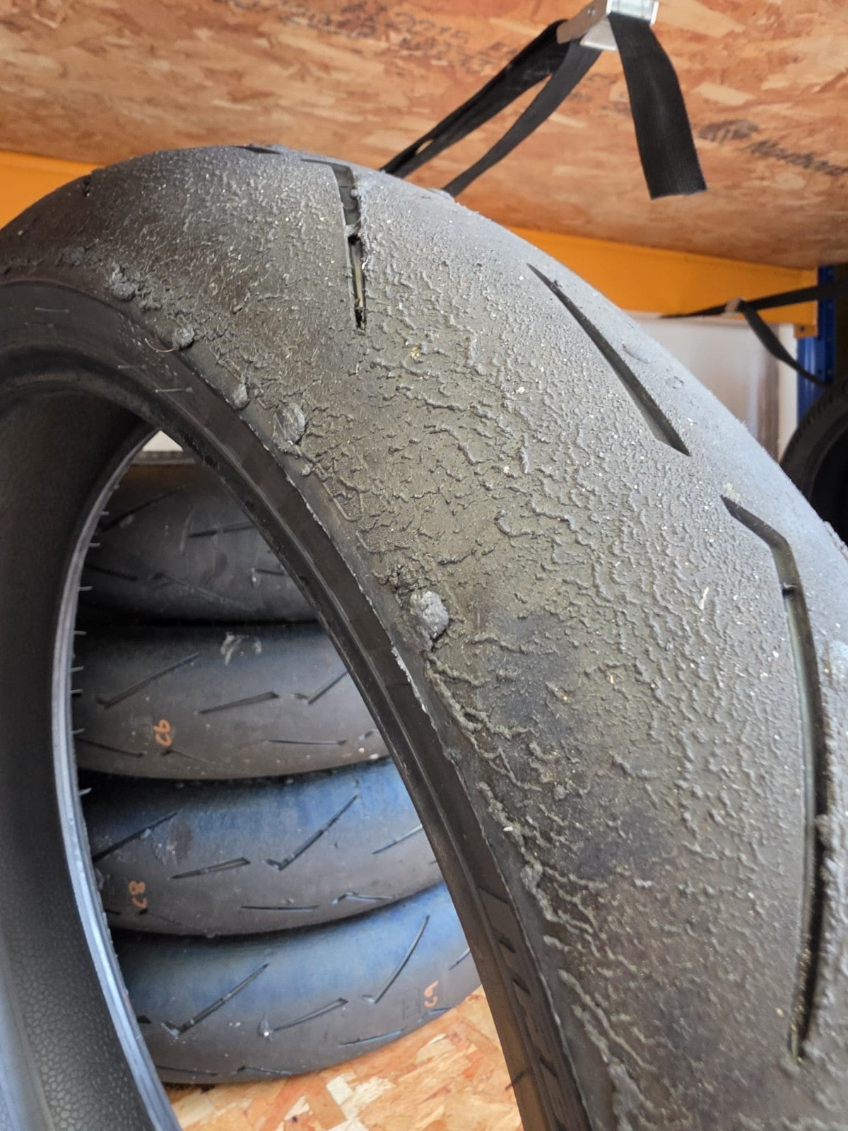 Pirelli Diablo Supercorsa SC1 V4 120/70-17 Grade A worn front BSB scrub tyre