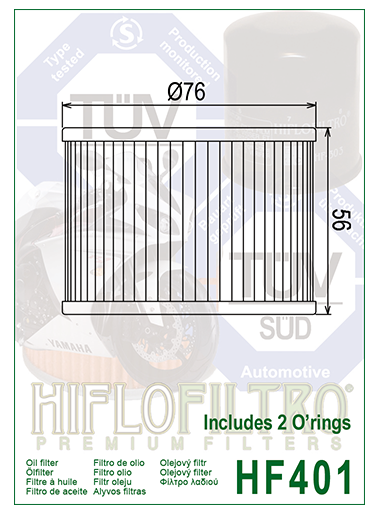 Hiflo Filtro HF401 Motorcycle Motorbike Oil Filter Verious Honda Kawasaki Yamaha
