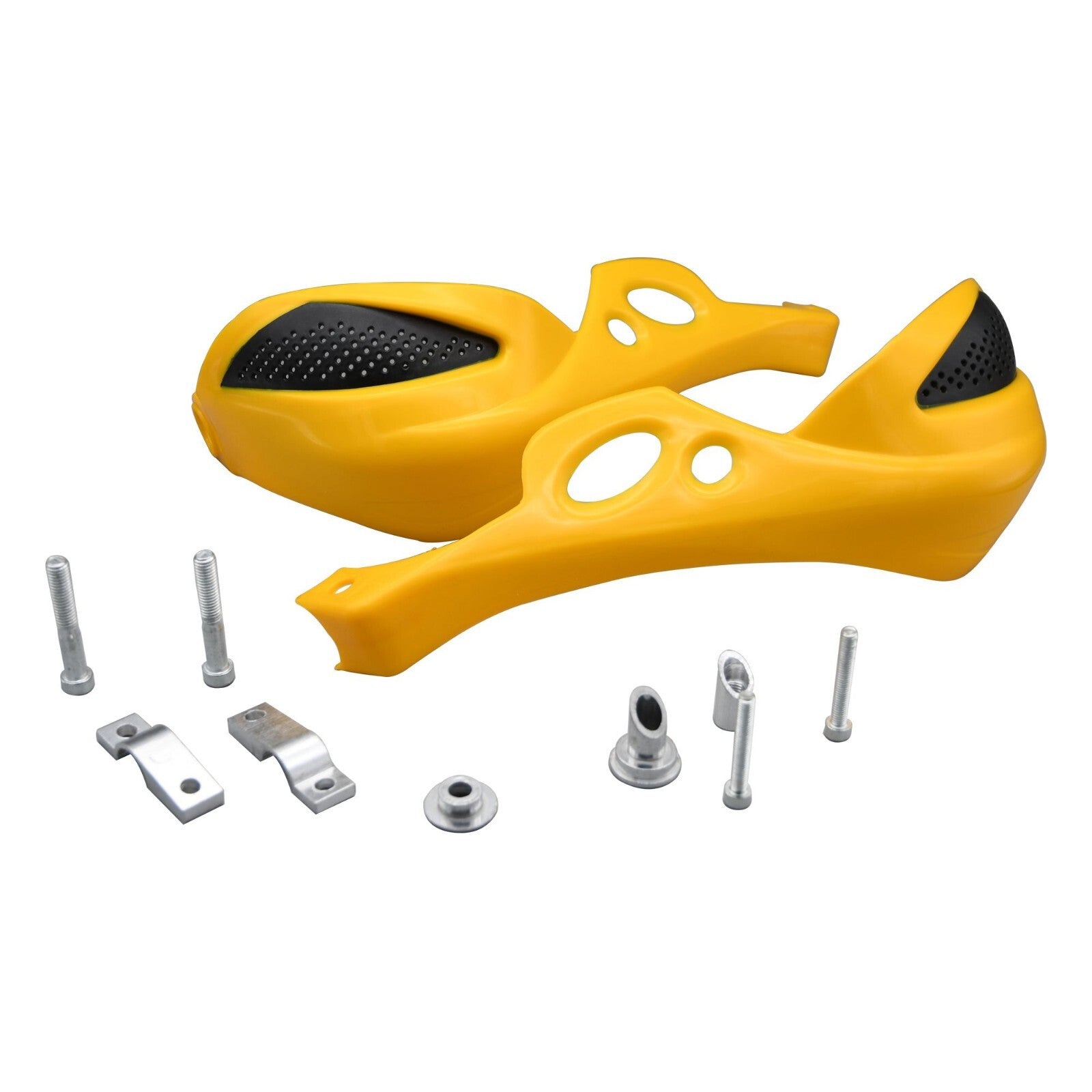 Bike It Universal GP-PRO Rally Vented Handguards - Yellow (Fitting kit Included)