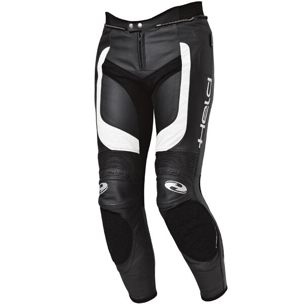 Held Rocket II Leather Motorcycle Motorbike Pants - Black / White - EU60