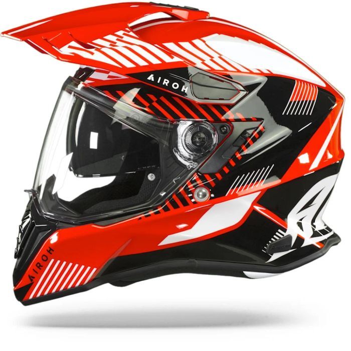 Airoh Commander Adventure ACU Gold Motorcycle Motorbike Helmet Boost Gloss Red