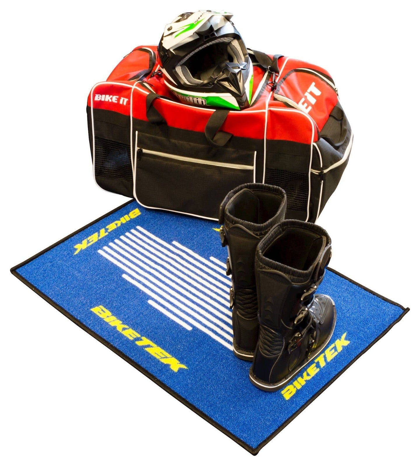 BikeTek Series 3 Blue White Yellow Door Mat 90 X 60cm - DRM030