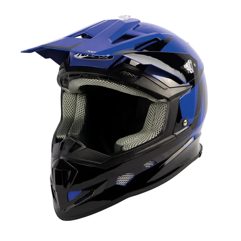Nitro MX700 Podium MX Motocross Enduro Motorcycle Helmet Holeshot Black Blue