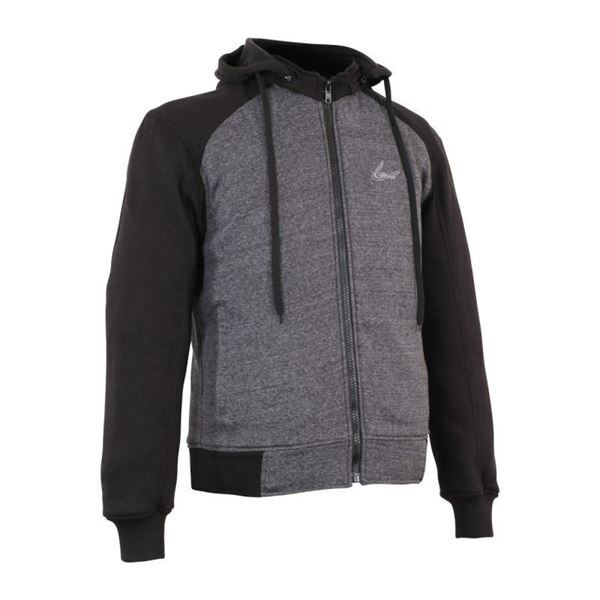 Weise Stealth CE AA Armoured Zip Front Motorcycle Motorbike Hoodie - Black Grey