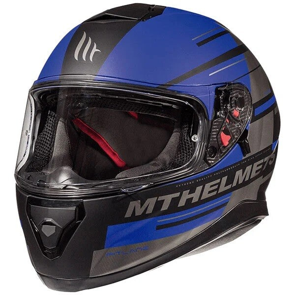 MT Thunder 3 SV Pitlane Motorcycle Motorbike Full Face Helmet Matt Blue / Black
