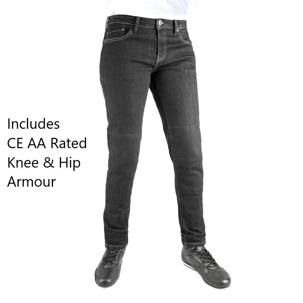 Oxford Original Approved Ladies Slim Black AA Rated Motorcycle Motorbike Jeans