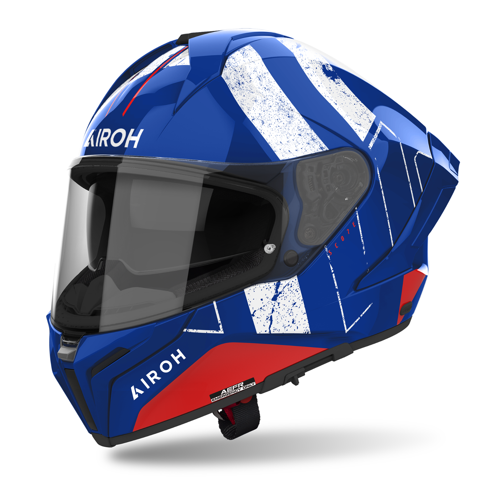 Airoh Matryx Full Face ECE2206 Motorcycle Motorbike Helmet Scope Blue Red