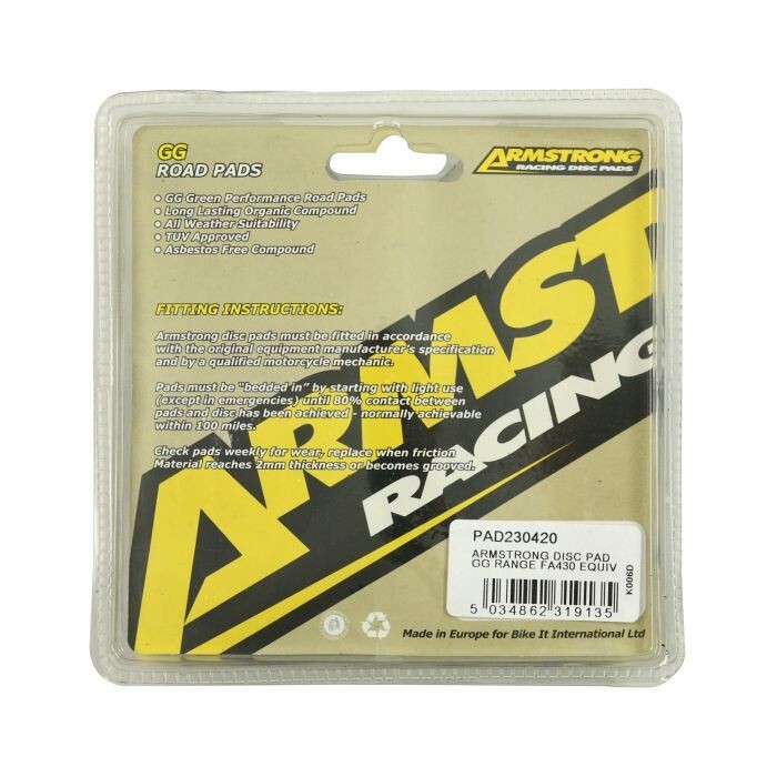 Armstrong GG Range Road Front Brake Pads - PAD230420 - FA430