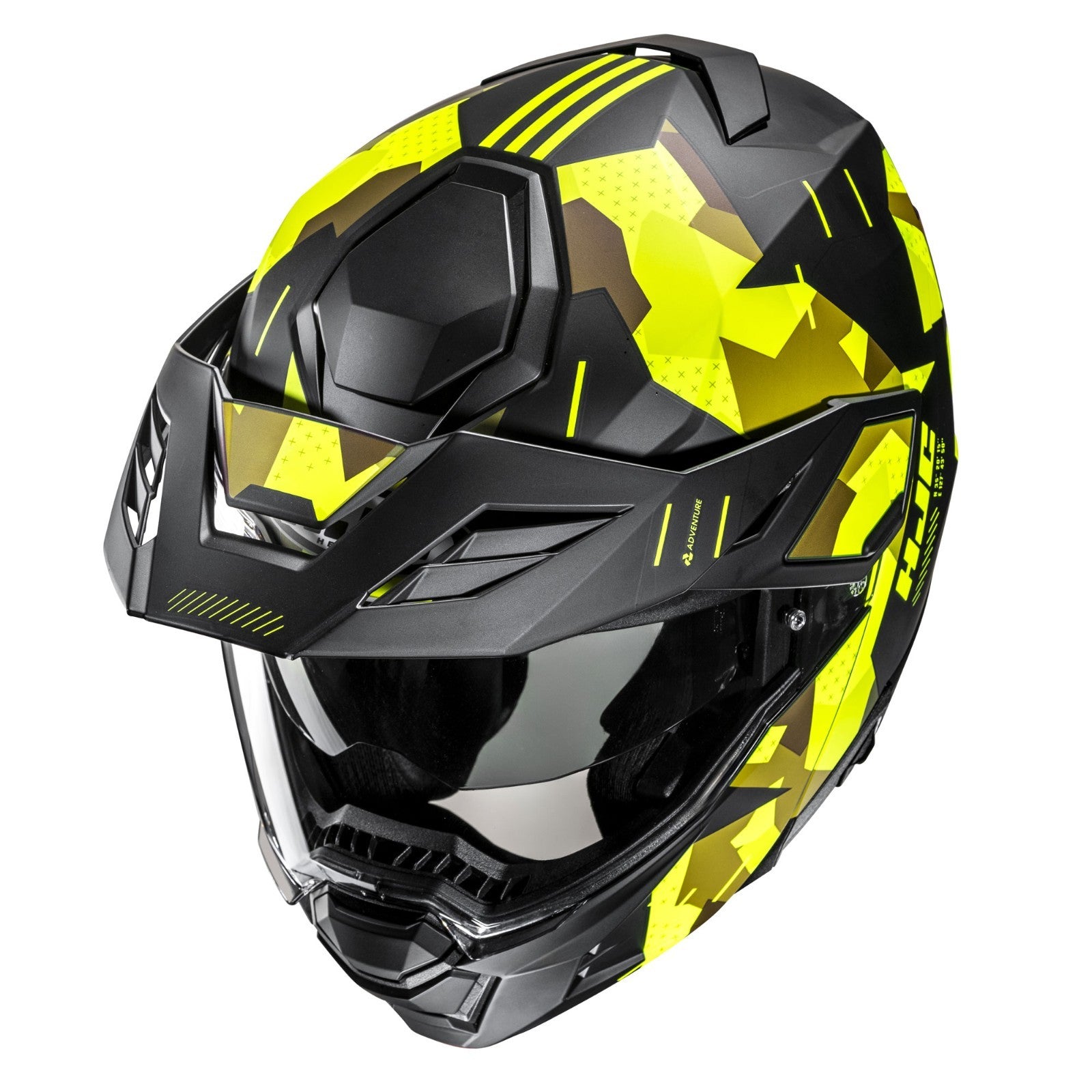 HJC I80 Roki Yellow Peaked Modual Flip Dual Sport Motorcycle Motorbike Helmet