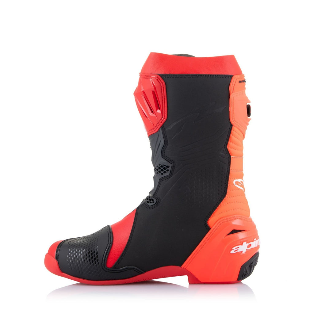 Alpinestars Supertech R Motorcycle Bike Sports Trace Race Boots Bright Red Fluo