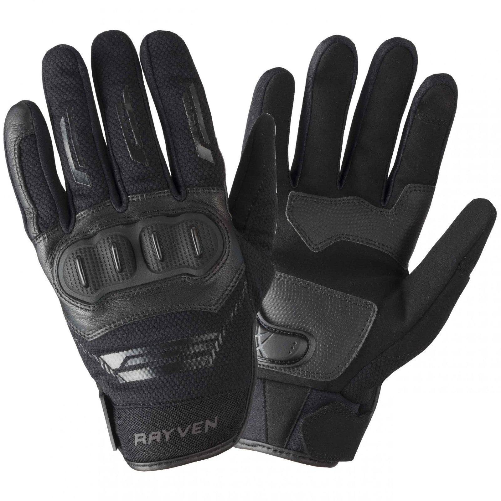Rayven Denver CE Approved Short Summer Motorcycle Motorbike Glove - Black