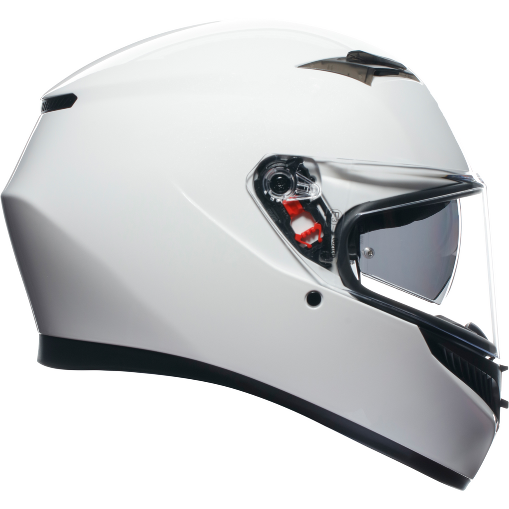 AGV K3 Solid Gloss White ECE2206 Full Face ACU Gold Motorcycle Motorbike Helmet