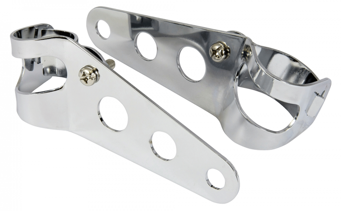Bike It Motorcycle Motorbike Standard Chrome Headlight Brackets 30-38mm