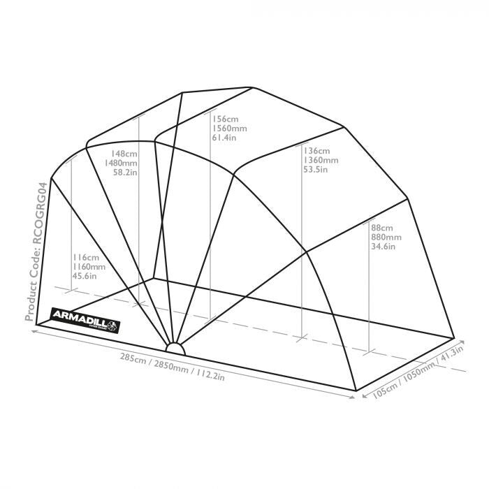 Armadillo Motorcycle Bike Scooter ATV Garage Shelter Med 283cm X 105cm X 155cm