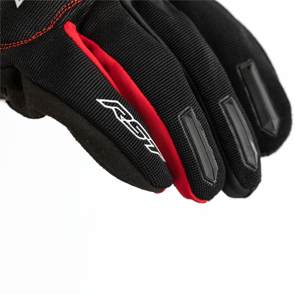 RST Rider CE Motorcycle Motorbike Short Lightweight Textile Gloves - Black Red