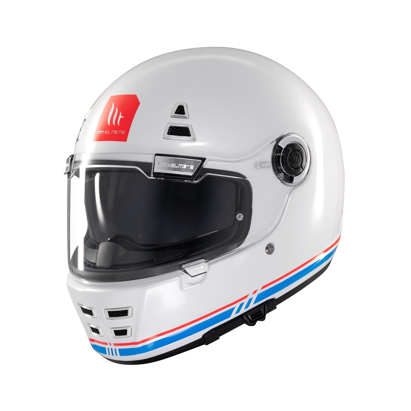MT Jarama SV Plain Gloss White Classic Style Motorcycle Motorbike Helmet