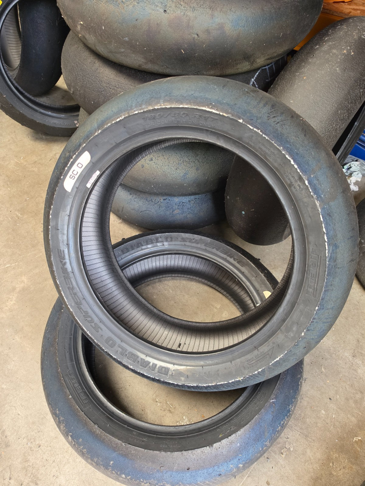 Pirelli Diablo Superbike SC0 190/60-17 Used BSB Scrub Motorcycle Tyre - SR15