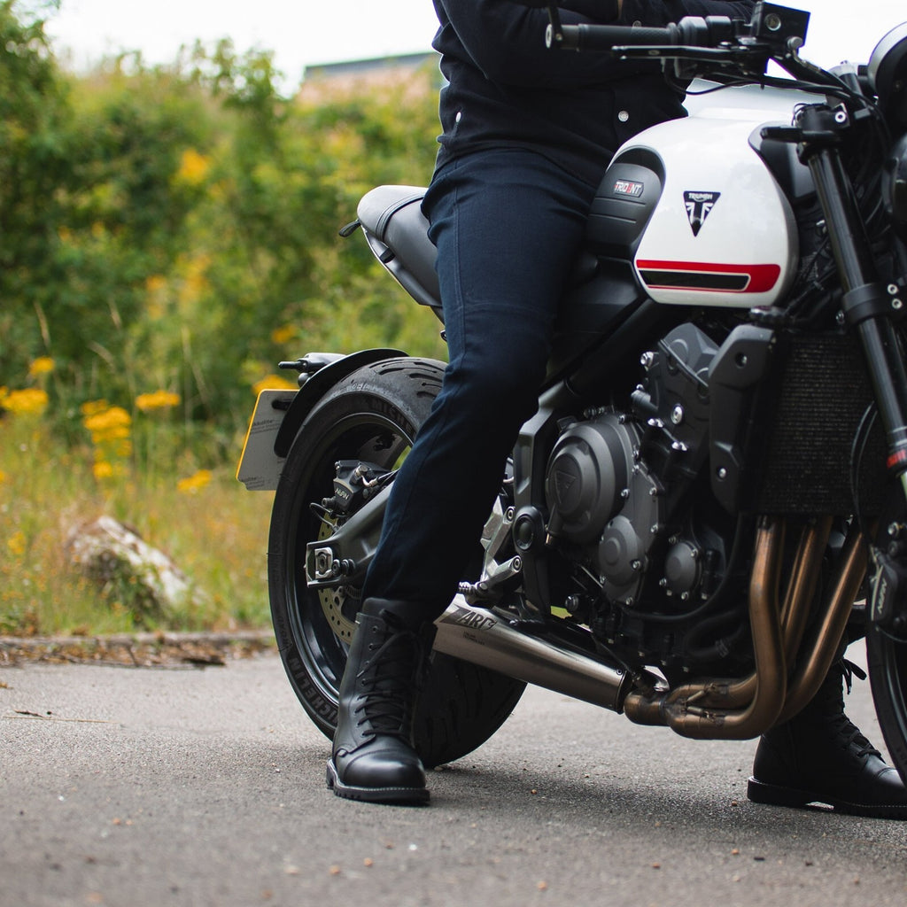 Oxford Super Stretch CE AA Motorcycle Motorbike Slim Jeans Indigo Blue