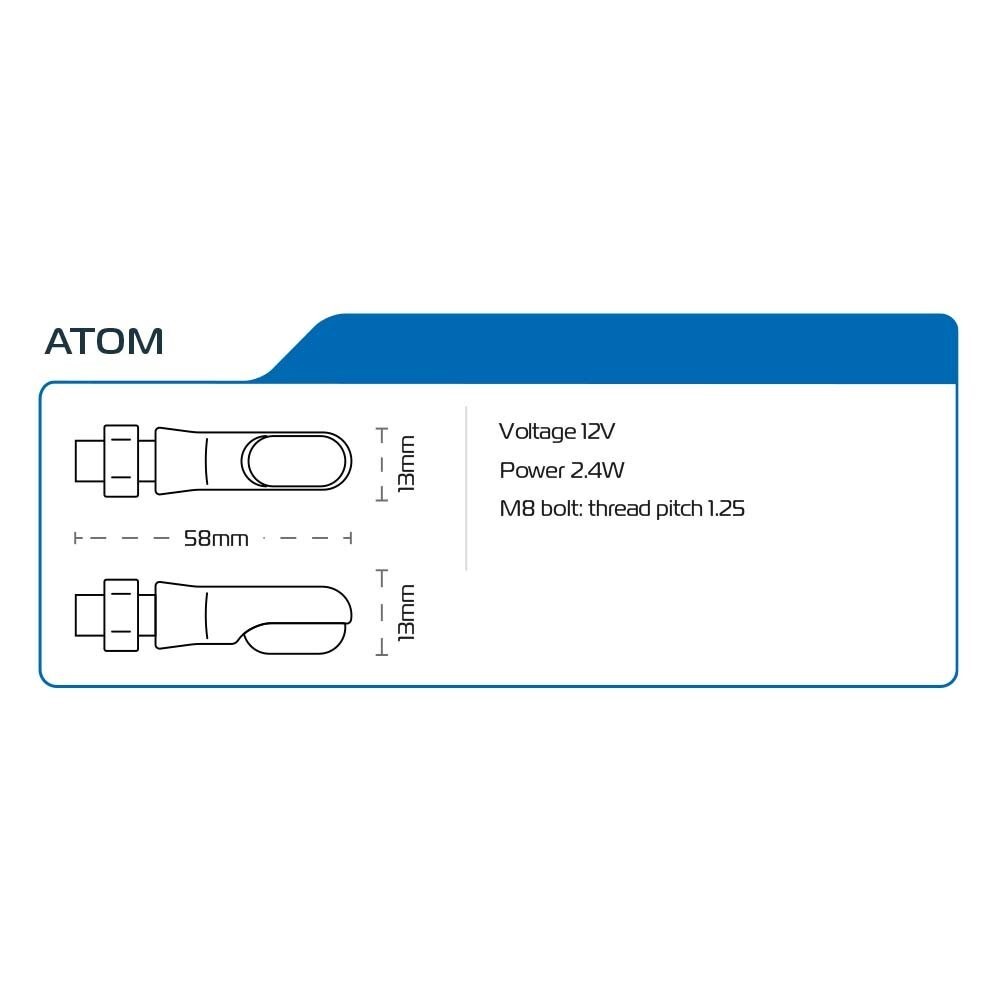 Oxford ATOM Motorcycle Motorbike LED Mini Indicators (incl. 2 resistors)