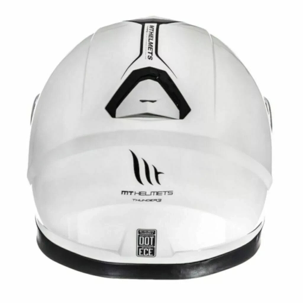 MT Thunder 3 SV Solid Plain Pearl White Full Face Sun Visor Motorcycle Helmet