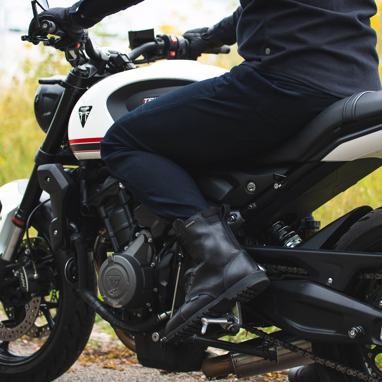 Oxford Super Stretch CE AA Motorcycle Motorbike Slim Jeans Indigo Blue