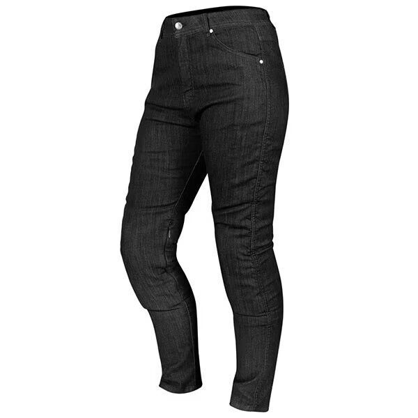 Route One Ladies Trinity Stretch Aramid Motorcycle Motorbike Jeans - Black