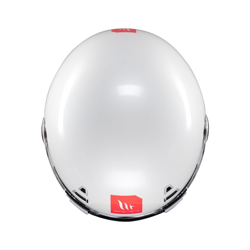 MT Jarama SV Plain Gloss White Classic Style Motorcycle Motorbike Helmet
