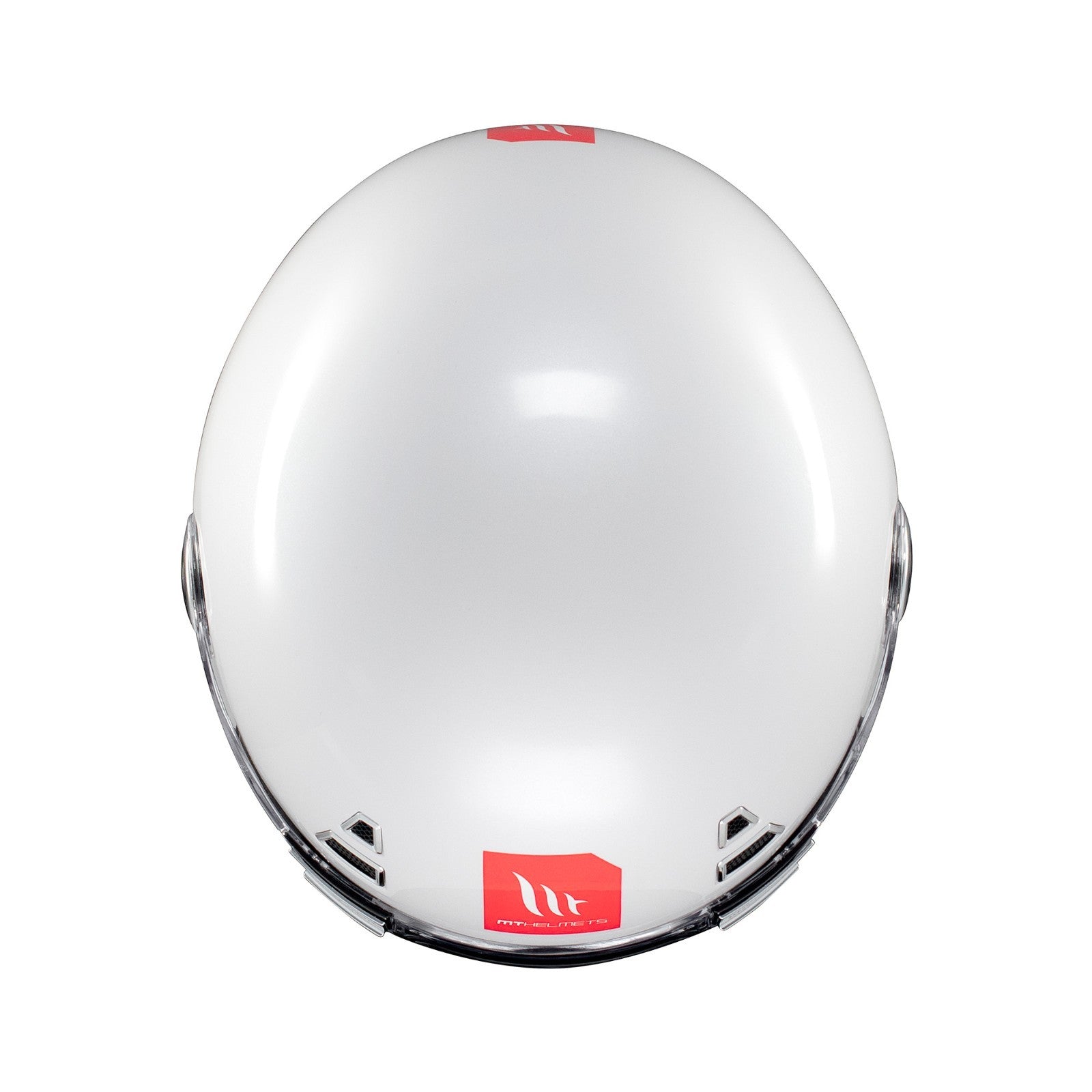MT Jarama SV Plain Gloss White Classic Style Motorcycle Motorbike Helmet