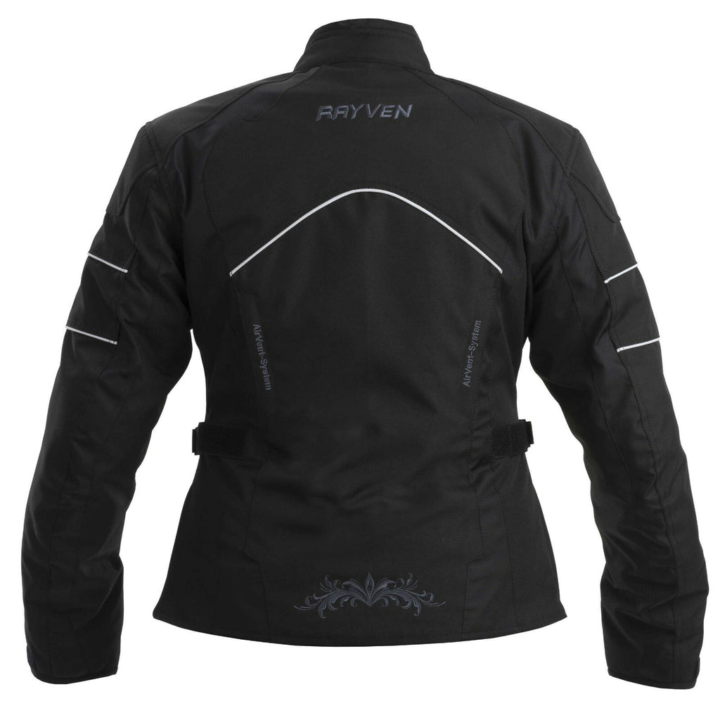 Rayven Juno Black Waterproof Ladies Motorcycle Motorbike Jacket